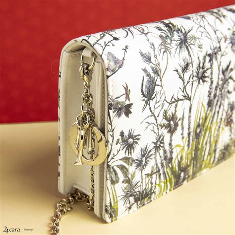 Multicolor Lady Dior Jardin Naturel Printed Calfskin Chain Pouch